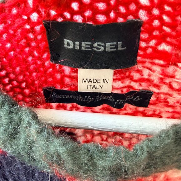 Diesel Made in Italy Mohair Wool Knit Sweater Multicolor Size M D48 - Picture 5 of 9